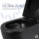 Унітаз підвісний Qtap Taurus Ultra Quiet 515×360×350 мм, Matt Black, з сидінням Slim Duroplast / Soft-close / Quick Release - изображение 5