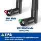Набор Wi-Fi антенн 2.4/5.8 ГГц 3dBi RP-SMA Male 2 шт Bingfu - изображение 4