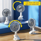 Портативний вентилятор на 3 швидкості, з прищіпкою Desktop Fan Multi Function 29×18 см, акумуляторний, пластиковий - зображення 2