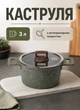 Каструля алюмінієва 3 літри з антипригарним мармуровим покриттям Сірий - зображення 1