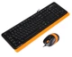 Комплект проводная клавиатура с мышью A4Tech Fstyler F1010, USB, черный+оранжевый цвет - изображение 2