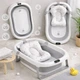 Дитяча ванночка складна Hanert KinderBad Grey для купання новонародженої дитини немовлят з термометром зі зливом і вкладишем подушкою на ніжках - изображение 10