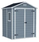 Садовый пластиковый дом KETER MANOR 6x5 DD 185x152x226 см пластик серый+белый - изображение 1