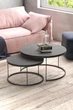 Набор журнальных столиков Solme Homepaketo 2 в 1 Marble Black, круглые кофейные столики 75 см и 60 см с мраморной столешницей - изображение 4