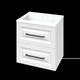 Комплект Тумба+Пенал Mirater:Тумба підвісна з умивальником Родео 60 біла ( 2 ш.)/Пенал підвісний 40х35 білий П - зображення 4
