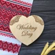 Весільна підставка для обручок "Wedding Day", скринька з кришкою, з дерева під замовлення (ПК0056) - зображення 4