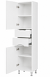 Пенал Ніколь VRP01 35×30×190 см, лівий, підлоговий, фурнітура BLUM, корпус ЛДСП, фасад МДФ, білий - изображение 3