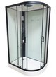 Душовий бокс VERONIS BN-4-120 Black 120×80×215 см, лівий, низький піддон, прозоре скло, гідромасаж - изображение 2
