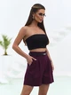 Летние офисные короткие шорты из льна олд мани с защипами ISSA PLUS 15811 XXL темно-бордовые (issa2007682844616) - изображение 2