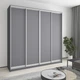 Шкаф-купе четырехдверный MebelStar Комбо AL 4ДСП 240x45x240 см Антрацит (MBS-13257) - изображение 1