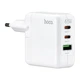 Зарядний пристрій Hoco PD 65 Вт GaN трипортовий (2 USB-C, 1 USB-A) Білий (C115A) - зображення 2