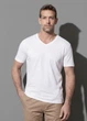 Чоловіча футболка Stedman v-neck з легкої органічної бавовни S, білий - зображення 1