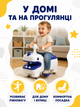 Детский толокар беговел каталка с тихими EVA-колесами 6 дюймов выдвижными подножками до 20 кг белый с синим 52×23×40 см (49676140) - изображение 4