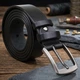 Ремень мужской из натуральной кожи Vintage leather-20706 131 см Черный - изображение 11