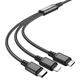 Кабель HOCO X76 3-in-1 Super charging cable (iP+Type-C+Micro) Black - изображение 3