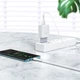 Мережевий зарядний пристрій з кабелем HOCO C72Q Glorious single port QC3.0 charger set(Micro) 18W White - зображення 5