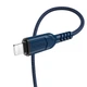Кабель HOCO X59 USB to iP 2.4A, 1m, nylon, TPE connectors, Blue - зображення 3