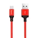 Кабель HOCO X14 USB to Micro 2,4A, 1m, nylon, aluminum connectors Black-red - зображення 1