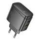 Сетевое зарядное устройство Hoco CS63A Bright GaN PD65W USB+Type-C Black - изображение 2