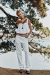 Прямі білі джинси з ременем Zara 3283/157 40 - изображение 1