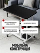 Приліжковий столик для ноутбука на коліщатках з полицями регульований 60х40 см для ліжка приставний дивана мобільний роботи висоти - зображення 5