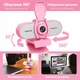 Вебкамера M5C 4K Ultra HD с автофокусом, встроенным микрофоном и USB Plug&Play Розовая - изображение 4