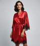 Халат атласный с черным кружевом Oversize - изображение 1