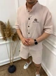 Мужской летний костюм Loro Piana рубашка + шорты бежевый M 4433 - изображение 3