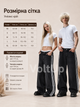 Широкі джинси baggy чорні — streetwear штани loose fit з білими смугами, розмір S - зображення 4