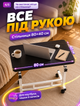 Прикроватный столик на колесах с регулировкой высоты 60–90 см для ноутбука столешница 80×40 см металл каркас поверхность из ДСП Черный с белым - изображение 5