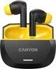 Наушники Canyon Hexagon 7 TWS ANC+ENC Wireless Charge Black Yellow (CNS-TWS7BY) - изображение 1