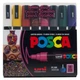 Набор маркеров UNI набор POSCA Dark Color, 1,8-2,5 мм, 8 шт (PC-5M DARK COLOR 8C) - изображение 1