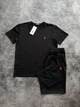 Костюм чоловічий базовий шорти і футболка Polo чорний XXXL - зображення 2