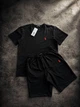 Костюм чоловічий базовий шорти і футболка Polo чорний XXXL - зображення 3