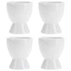 Zestaw podstawek do jajek Excellent Houseware z łyżeczkami porcelanowe białe 4 szt (8711295042157) - obraz 5