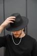 Мужская Шляпа Fedora Черная С Жемчугом Without - (397101) - изображение 2