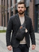 Сумка слинг через плечо мужская из натуральная кожи Vintage leather-20403 Черная - изображение 2