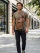 Сумка слинг через плечо мужская Vintage leather-20570 Рыжяя - изображение 2