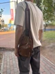 Сумка слинг через плечо мужская Vintage leather-20570 Рыжяя - изображение 9