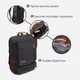 Рюкзак мужской тканевый 20 л вмещает формат А4 Vintage leather-20611 Черный - изображение 8