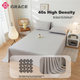 Простыня Grace из хлопка 200x230 см, светло-серая - изображение 4