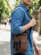 Сумка планшет через плечо мужская Vintage leather-20661 Коричневая - изображение 2