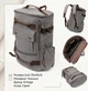 Рюкзак мужской тканевый 21 л вмещает формат А4 Vintage leather-20662 Серый - изображение 15