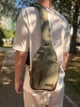 Сумка слинг через плечо мужская Vintage leather-20386 Хаки - изображение 13
