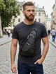 Сумка слинг через плечо мужская из натуральная кожи Vintage leather-20696 Черная - изображение 2