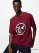 Футболка хлопковая мужская Uniqlo 318228434 S Бордовая с принтом (1159981838) - изображение 1