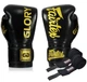 Боксерские перчатки Fairtex натуральная кожа 16 унций черные с бинтами. - изображение 1