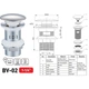 Донный клапан Zerix BV-02 1 1/4'' автоматический click-clack металл хром - изображение 3