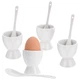 Набор подставок для яиц Excellent Houseware с ложечками фарфоровые белые 4 шт (8711295042157) - изображение 1