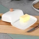 Масленка Vilde с деревянной ручкой керамическая белая (5904316481445) - изображение 6
